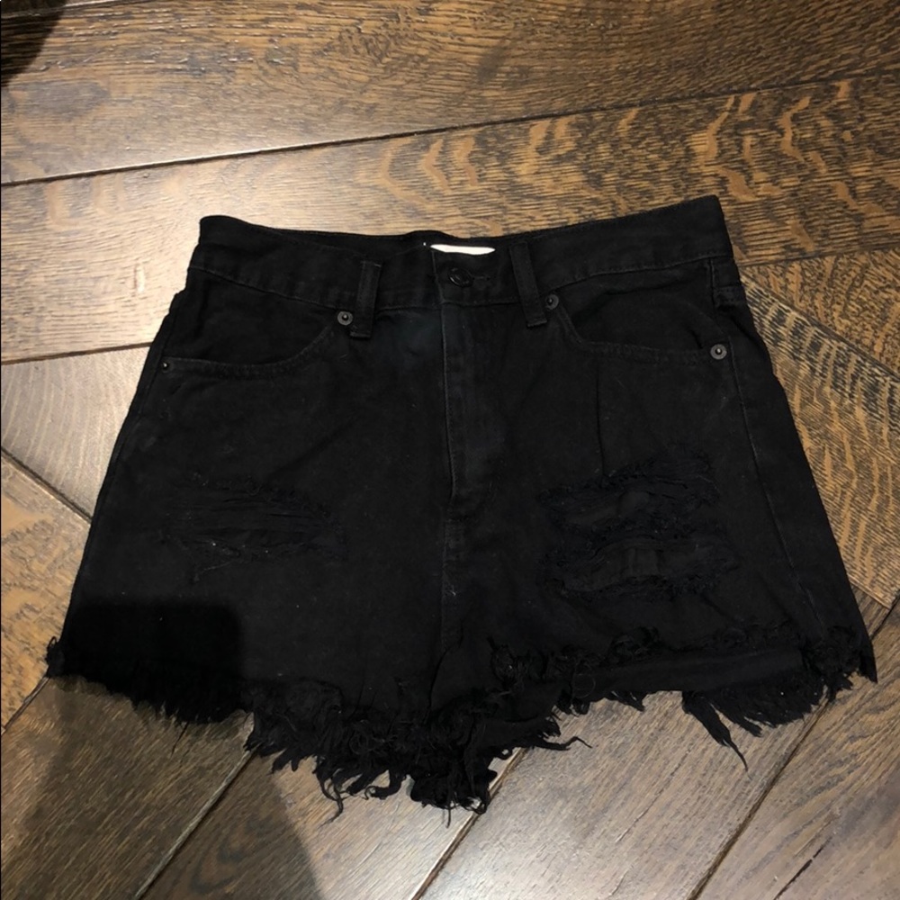 JUST USA Black high waisted jean shorts